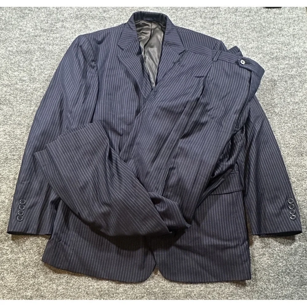 Daniel Cremiux X Loro Piana Mens Suit 40R Blazer 33x31 Slacks Blue Pinstripe